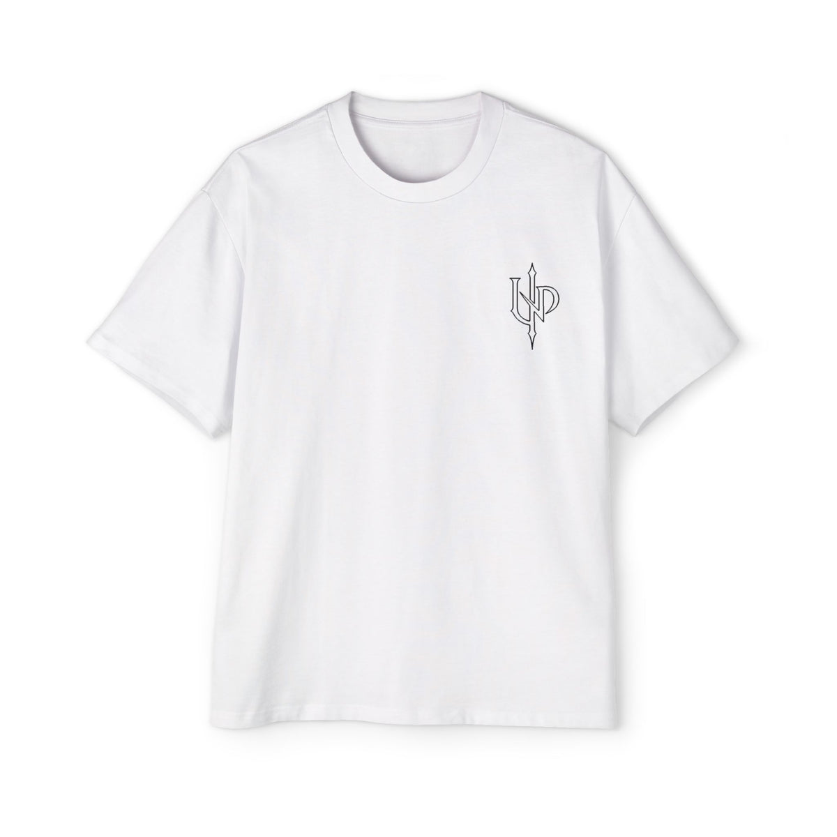 Oversized Tee — Monogram 'UNP' Gothic Arrow Logo
